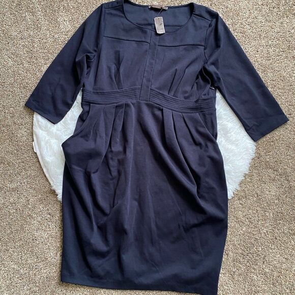 To The Max Ponte Dress Ink Blue New Pockets Womens Size XL - Picture 5 of 13